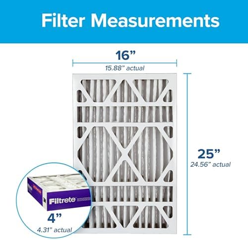 Filtrete 16x25x4 AC Furnace Air Filter, MPR 1550, MERV 12, Fits Lennox & Honeywell, Allergen, Electrostatic Air Cleaning Filter, 2-Pack (actual size 15.88 x 24.56 x 4.31)