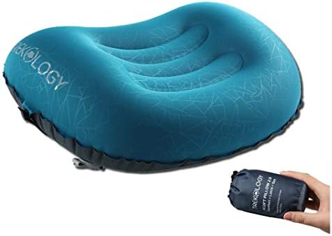 TREKOLOGY Ultralight Inflatable Camping Travel Pillow - ALUFT 2.0 Compressible, Compact, Comfortable, Ergonomic Inflating Pillows for Neck & Lumbar Support While Camp, Hiking, Backpacking