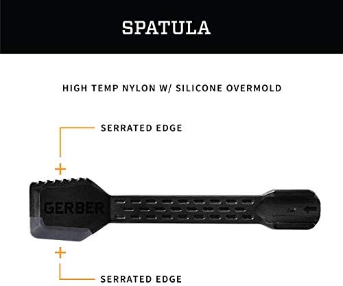 Gerber Gear ComplEAT Camping Utensils Set for Outdoor Cooking, Camping Cutlery with Fork, Spoon, Tongs, Spatula and Multi-Functional Tool, Flat Sage