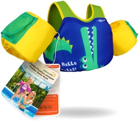 Toddler Swim Vest for 1-3-5,6,7,8,9 Years Old, Puddle Pool Floats Kids Jumper 20-30-50-60-70 Pounds, Swimming Arm Floaties with Shoulder Harness Arm Wings for Swimmies, Toddlers, Boys, Girls