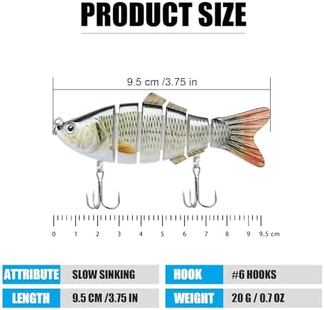 TRUSCEND Swimmax for Freshwater and Saltwater, Lifelike Fishing Lures for Bass Trout Crappie Walleye Pike Bluegill Salmon, Swimbait for Bass Fishing, Amazing Fishing Gear Gifts for Family Fishing