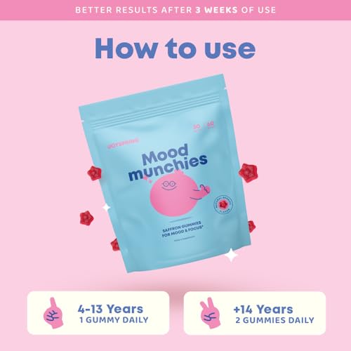 3 Pack JoySpring Saffron Gummies for Kids | Saffron Extract with GABA Supplements Offer Mood Support and Calms Temper Tantrums | Sugar Free Gummies