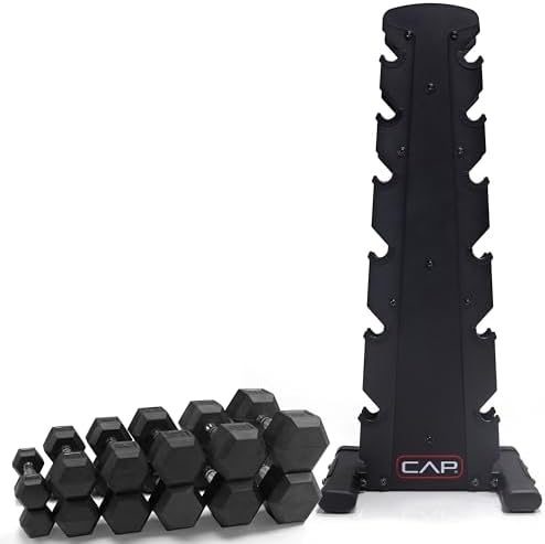 CAP Barbell Dumbbell Set with Rack | Multiple Options in 150lbs and 210lbs