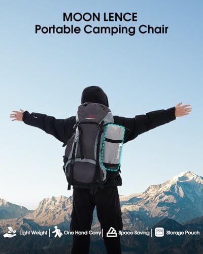 MOON LENCE Portable Camping Chair, Backpacking Chair, Ultralight & Compact, 400 lbs Capacity, for Outdoor Camp, Travel, Beach, Picnic, Hiking