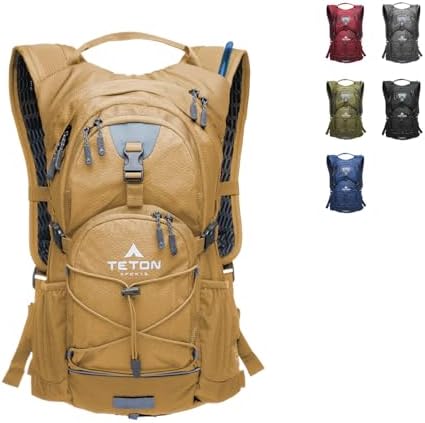 Teton Oasis Hydration Backpack – Lightweight Water Pack with Bladder for Hiking, Running, Cycling, Biking – 18L/22L Sizes – Sewn-in Rain Cover – Fits Men and Women