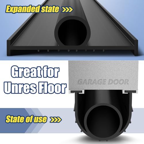 Jin&Bao Garage Door Bottom Weather Stripping Rubber Seal with T-Ends 5/16" - Protect Your Garage from Weather, Insects, and Dust with Premium Garage Door Draft Stopper(20FT, Black)