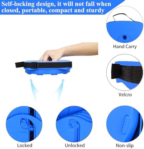 Fishboy Upgraded Square Collapsible Stool, 400lbs Max Weight, Lightweight But Sturdy, Portable Retractable Folding Telescoping Foldable Camping Stool for Adults Outdoor Fishing Hiking Travel BBQ