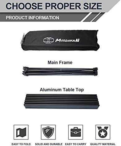 Camping Table Folding Portable Camp Side Table Aluminum Lightweight Carry Bag Beach Outdoor Hiking Picnics BBQ Cooking Dining Kitchen