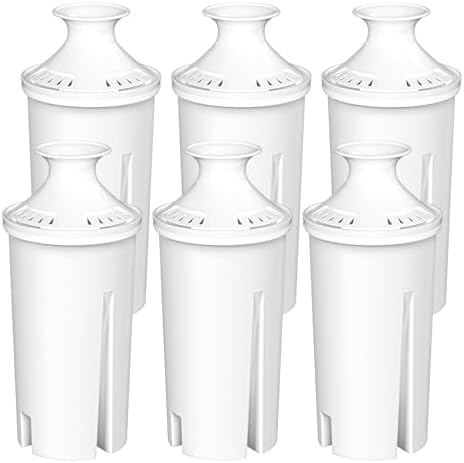 Fil-Fresh 6-Pack Replacements for Brita Water Filter, Pitchers and Dispensers, NSF 53&42 Certified to Reduce Cadmium, Mercury, Copper, Zinc, BPA free, Lasts 2 Months or 40 Gallons