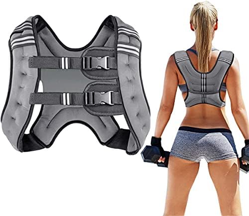 Prodigen Weighted Vest for Women and Men 8 12 16 20 25 30 Lbs with Reflective Stripe and Double Adjustable Buckle Straps Weight Vests for Strength Training, Jogging, Cardio, Weight Loss