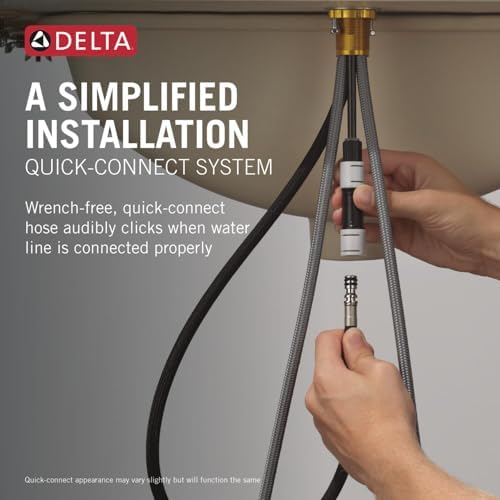 Delta Arvo 1 Hole Pull Down Bathroom Faucet with Sprayer, Brushed Nickel Single Hole Bathroom Sink Faucet with Pull Out Sprayer for Vanity, Push-Pop Drain, SpotShield Stainless 15840LF-SPPD