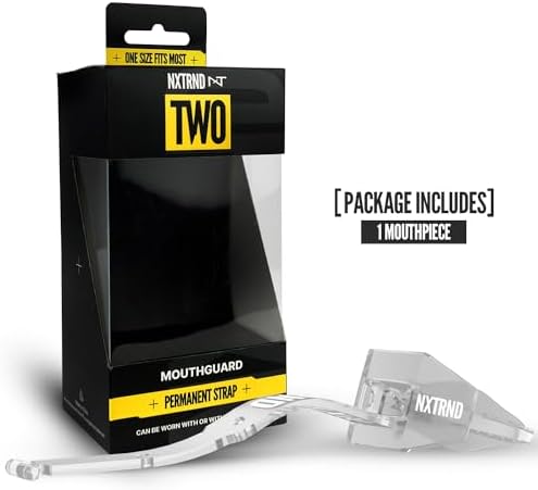 Nxtrnd Two Football Mouth Guard, Football Mouthpiece with Strap, Fits Adult & Youth (Transparent)