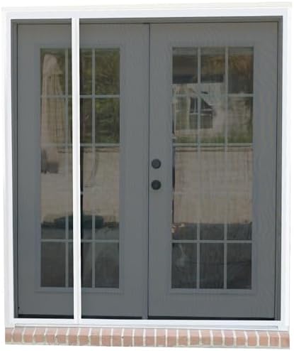 Fenestrelle Magnetic Screen Door for French & Sliding Door, Large Pet & Kids, Keep Bugs Out, Heavy Fiberglass Mesh, Self Closing Continuous Magnetic Seal (Fits Door Size 70"x80", White Trim)