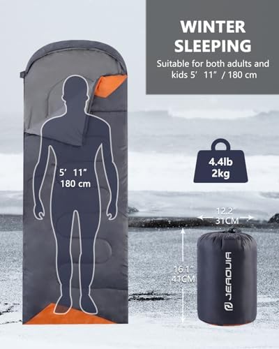 Sleeping Bags for Adults Backpacking Lightweight Waterproof- Cold Weather Sleeping Bag for Girls Boys Mens for Warm Camping Hiking Outdoor Travel Hunting with Compression Bags