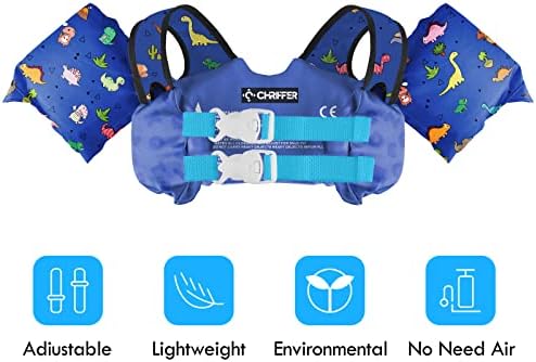 Chriffer Kids Swim Vest Life Jacket for 22-66 Pounds Boys and Girls, Toddler Floaties with Shoulder Harness Arm Wings for 2,3,4,5,6,7 Years Old Baby