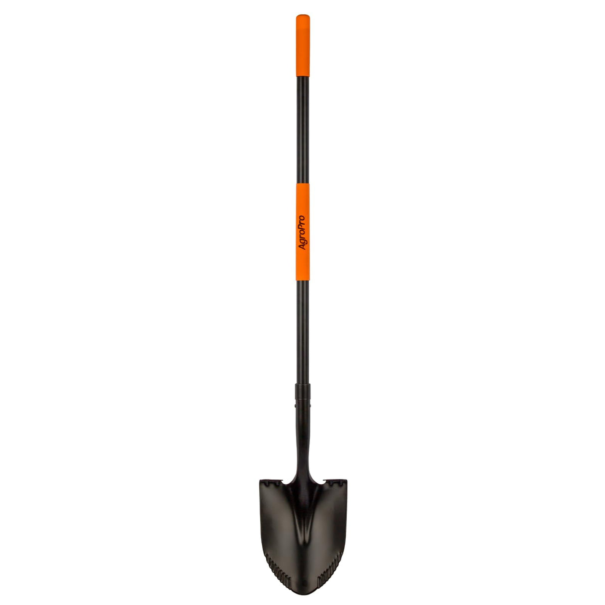AgroPro Heavy Duty Shovel, 58 Inches, Black, High Carbon Steel, Fiberglass Handle, Modern Style