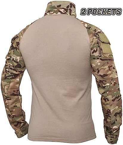 XKTTAC Combat Tactical Shirt for Men with 2-4 Pockets Airsoft-Military-Paintball-Camping Gear Army Security Clothes
