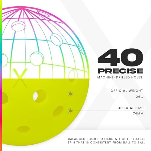 Franklin Sports X-40 Outdoor Pickleballs - Official Ball of USA Pickleball, APP Tour + Pickleball US Open - 3 Packs, 12 Packs, 36 Pickleball Buckets, 50, 100 + 400 Bulk Packs of Regulation Pickleballs