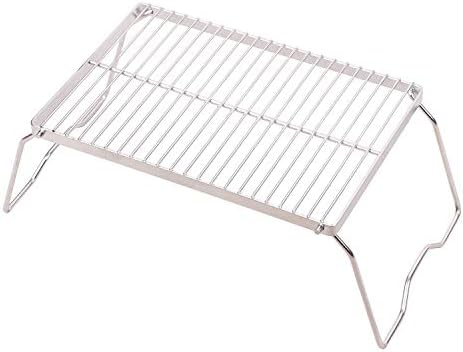 Campfire Grill 304 Stainless Steel Grate, Folding Camping Grill Heavy Duty with Carrying Bag, Large