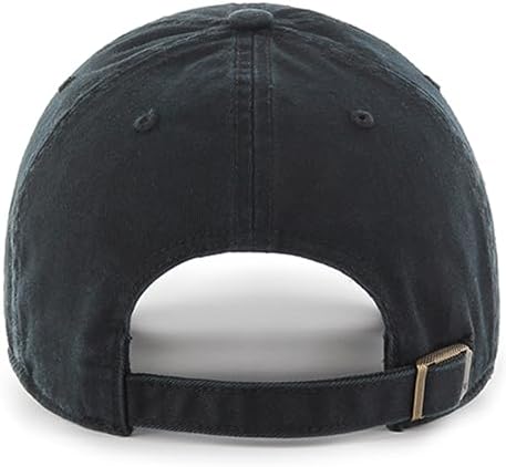 47 Brand MLB Black White Primary Logo Clean Up Adjustable Baseball Cap Hat, Adult One Size Fits All