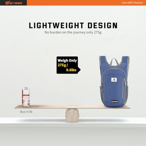 SKYSPER Small Daypack 10L Hiking Backpack Packable Lightweight Travel Day Pack for Women Men