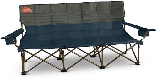 Kelty Lowdown Couch - 3 Person Capacity Camping Chair, Extra Large and Sturdy Bench for Campsites, Soccer Games, and Backyard Parties (Dark Shadow/Midnight Navy)