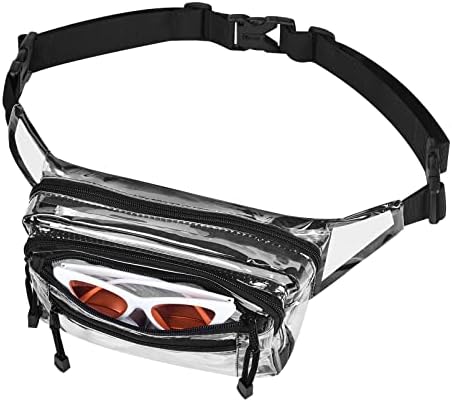 Clear Bag Stadium Approved Large Clear Fanny Pack for Women for Work,Multi-purpose Waist Bag for Travel & Sporting Event