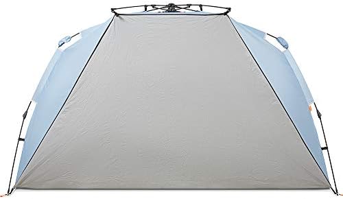 Easthills Outdoors Instant Shader Dark Shelter XL Beach Tent 99" Wide for 4-6 Person Sun Shelter UPF 50+ with Extended Zippered Porch Sky Blue
