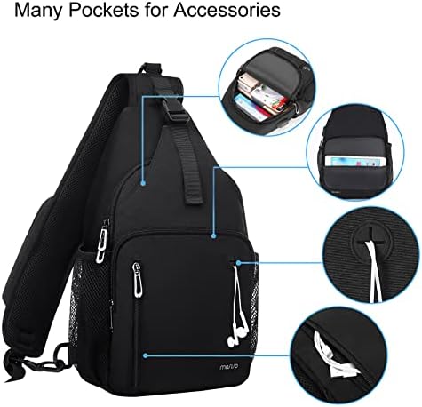 MOSISO Sling Backpack Bag, Crossbody Shoulder Bag Travel Hiking Daypack Chest Bag with Front Square Pocket&USB Charging Port