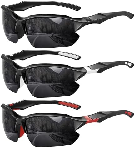 XVXV Polarized Sports Sunglasses for Men - UV Protection Half Frame Sun Glasses for Running Fishing