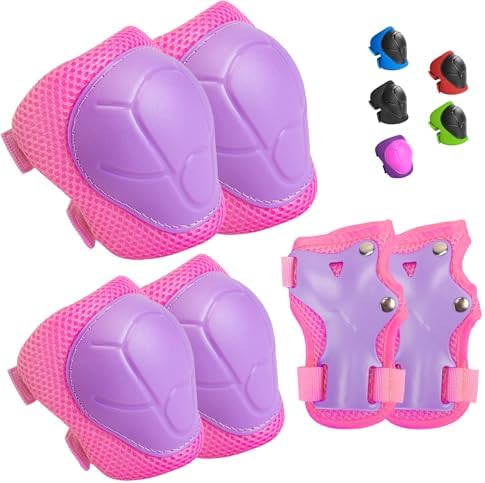 Kids Protective Gear Set Knee Pads for Kids 3-14 Years Toddler Knee and Elbow Pads with Wrist Guards 3 in 1 for Skating Cycling Bike Rollerblading Scooter