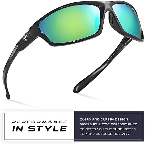 Nitrogen Polarized Wrap Around Sport Sunglasses for Men Women UV400 Protection Sun Glasses