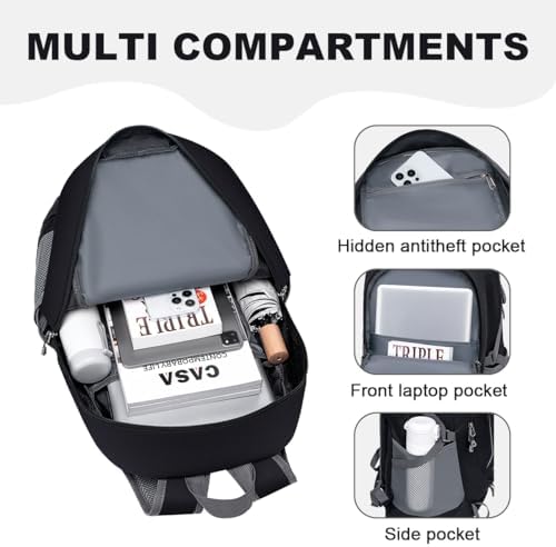 MIYCOO Backpack - Ultra Lightweight Packable Backpack for Travel Camping, 45L Hiking Back Pack Waterproof Foldable Daypack for Men Women Black