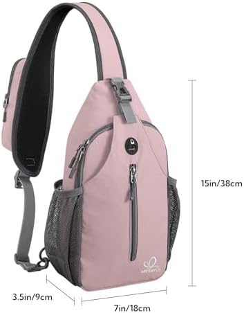 WATERFLY Crossbody Sling Backpack Sling Bag Travel Hiking Chest Bag Daypack