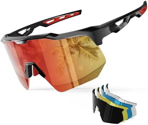 HAAYOT Polarized Sports Sunglasses for Men Women Youth Baseball Cycling Running Softball Biking Glasses 5 Lenses