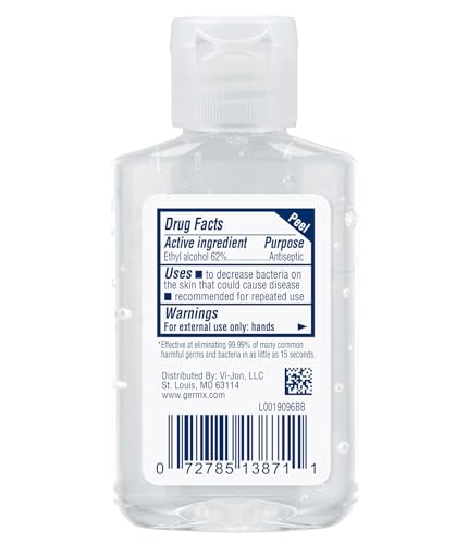 Germ-X Original Hand Sanitizer, Non-Drying Moisturizing Gel with Vitamin E, Instant and No Rinse Formula, Bulk Mini Travel Size for On-The-Go, 2 Fl Oz (Pack of 48)