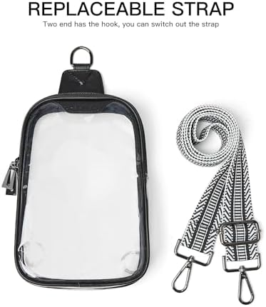 DOUBLE ZIP Clear bags Stadium Approved Crossbody Sling Bag Fanny Pack Purses for Women Men Belt bag for Stadium Events