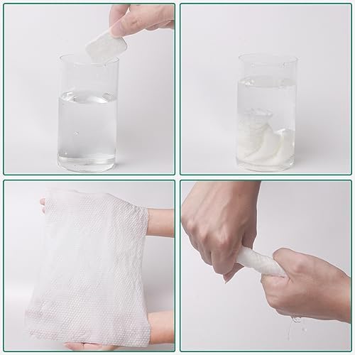 40 PCS Disposable Towel Compressed Towel Tablets, Disposable Face Compressed Towel, Compressed Hand Wipe Portable Washcloth, Portable Compressed Coin Tissue for Travel Home and Outdoor Hiking