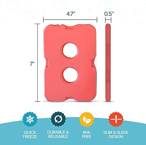 Ice Packs for Lunch Bags - Original Cool Pack | Slim & Long-Lasting Reusable Ice Pack for Lunch Box, Lunch Bag and Cooler | Freezer Packs for Coolers (Set of 8)