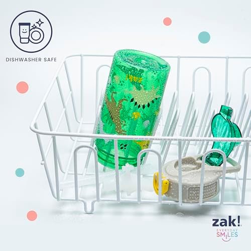 Zak Designs Sage Minecraft Kids Water Bottle For School or Travel, 16oz Durable Plastic Water Bottle With Straw, Handle, and Leak-Proof, Pop-Up Spout Cover (Creeper)