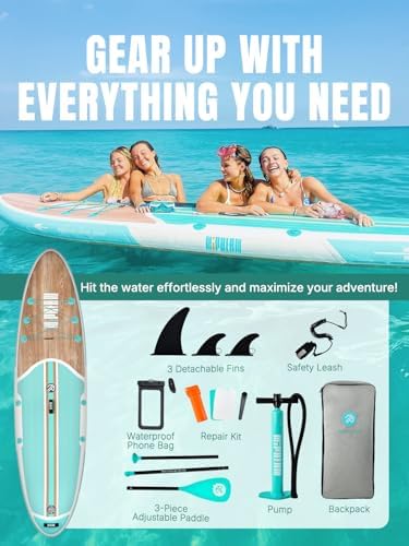 Niphean Inflatable Stand Up Paddle Board with SUP Accessories, Anti-Slip EVA Deck, 10’6’’ Inflatable Paddle Boards for Adults & Youth of All Skill Levels