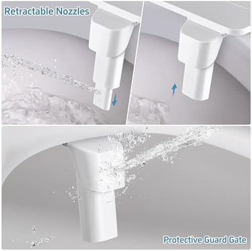 Ultra-Slim Bidet Dual Mode Bidet Attachment for Toilet, Bidet Toilet Seat Attachment with Pressure Controls(Feminine/Posterior Wash),Easy to install Design Non-Electric Bidet