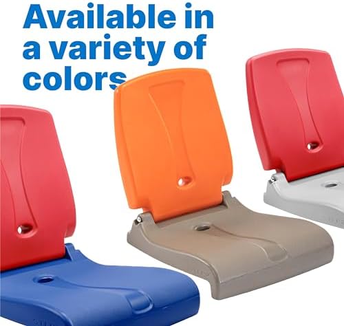 Step2 Folding Flip Seat, Lightweight Portable Outdoor Chair for Poolside, Camping, Beach, Boats, Tailgates, Durable Ground Chair with Back Support for Adults, Red & Blue