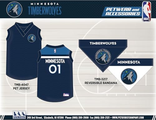 Pets First NBA Minnesota Timberwolves Dog Jersey, Medium- Tank Top Basketball Pet Jersey