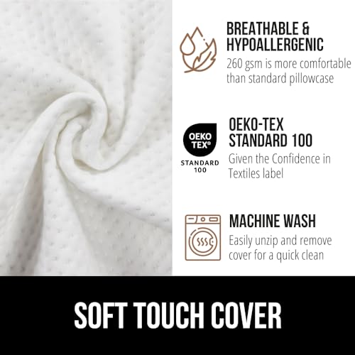 GORILLA GRIP Patent Pending Bed Wedge Pillow Headboard Gap Filler, Comfortable and Supportive High Density Foam Angled Pillows, Stay in Place Gripping Dots, Wedges Between Mattress, Twin/XL Size White