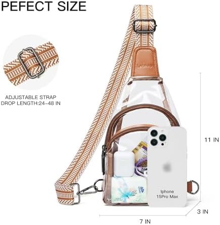 Clear bags Stadium Approved Crossbody Sling Bag Fanny Pack Backpack Purses for Women Men Belt bag for stadium events