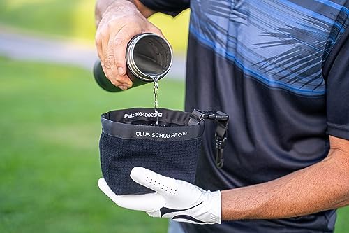 Golf Club and Golf Ball Cleaning Bag, Waterproof Clean Face Technology Liner, Detachable Clip, Machine Washable, Cleans Club Grooves, Dry Exterior (Neoprene or Microfiber Option Available)