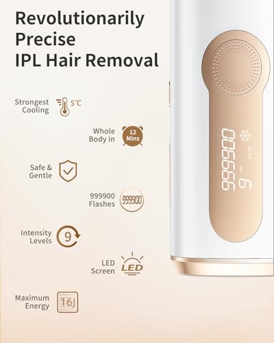 AMOTAOS IPL Laser Hair Removal for Women and Men, Ice-Cooling Laser Hair Removal Device Safe at-Home Epilators for Face Armpits Arms Bikini Line Legs Whole Body