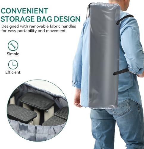 YITAHOME 2 Pcs Camping Cots w/Mattress Portable Lounge Chair Outdoor Folding Cot Heavy Duty 575 LB Capacity 1200D Oxford w/Carry Bag Travel Camp Bed for Camping, Office, Traveling, Black