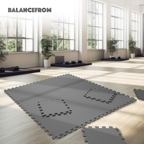 BalanceFrom Puzzle Exercise Mat with EVA Foam Interlocking Tiles for MMA, Exercise, Gymnastics and Home Gym Protective Flooring, Multiple Sizes and Colors
